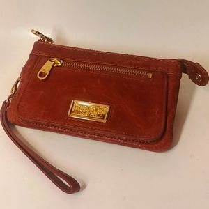 VTG Badgley Mischka Brown Leather Wristlet Wallet